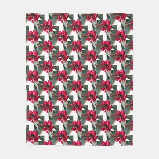 European Holly Pattern Christmas Blanket Fleecedecke (Vorderseite)