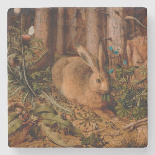 European Painting Rabbit Year 2023 Stone Untersetz Steinuntersetzer