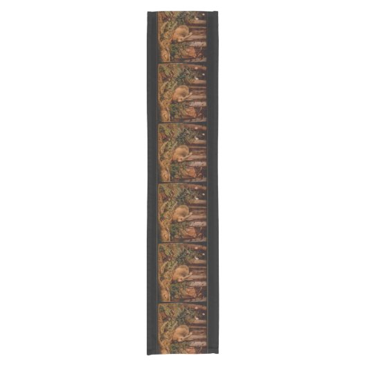 European Painting Rabbit Year 2023 Table Runner Kurzer Tischläufer (Vorderseite)