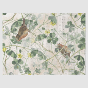 European Robin Bird Blume Decoupage Seidenpapier