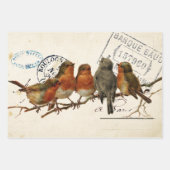 European Robin French Script Nest Egg Postmark Set Geschenkpapier Set (Vorderseite 3)