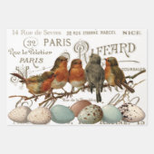 European Robin French Script Nest Egg Postmark Set Geschenkpapier Set (Vorderseite 2)