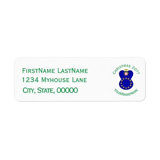 European Union Flag Christmas Angel Return Address (Vorne)