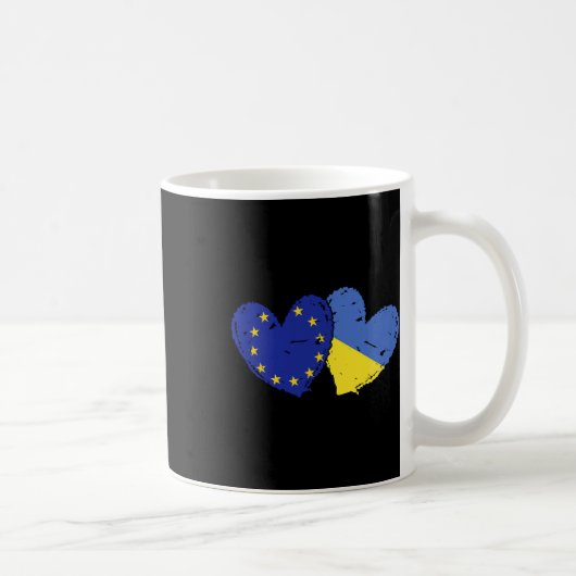 European Union Ukraine Heart Flags Eu Ukrainian Du Kaffeetasse (Rechts)