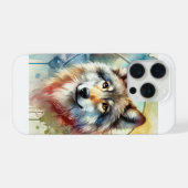 European Wolf 300824AREF145 - Watercolor iPhone Hülle (Rückseite (Horizontal))