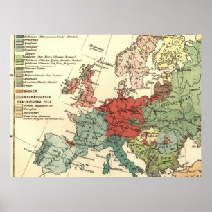 Europelandkarte Länder Welt Antiquität Poster