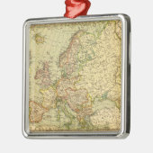EuropePanoramic MapEurope 3 Silbernes Ornament (Links)