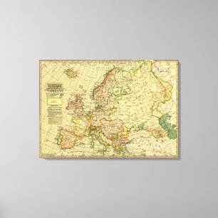EuropePanoramic MapEurope Leinwanddruck