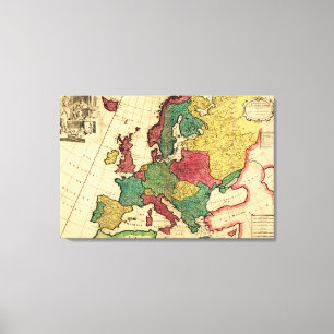 EuropePanoramic MapEurope Leinwanddruck