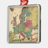 EuropePanoramic MapEurope Silbernes Ornament (Links)