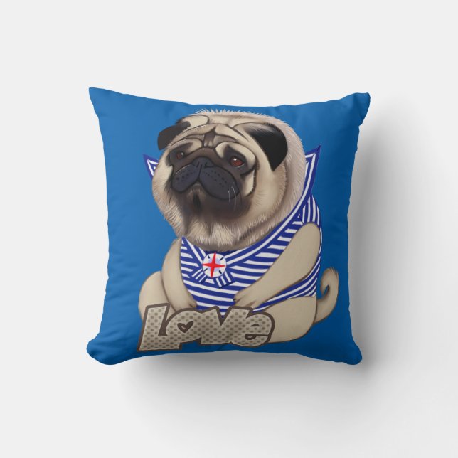 Europug Bär-Mops Kissen (Vorderseite)