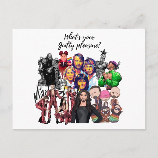 Eurovision Songcontest 2024 Malmo Sweden Singing Postkarte (Vorderseite)