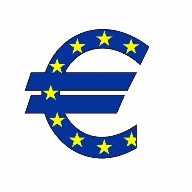 Eurowährungszeichen-Geldzeichen Freistehende Fotoskulptur (Vorne)