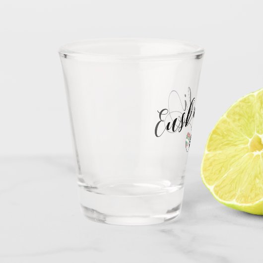 Euskadi Baskenland-Flaggen-Herz-Skript Schnapsglas (Links)