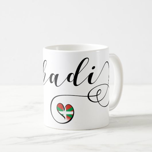 Euskadi Baskenland Herzenflagge Kaffeetasse (VorderseiteRechts)