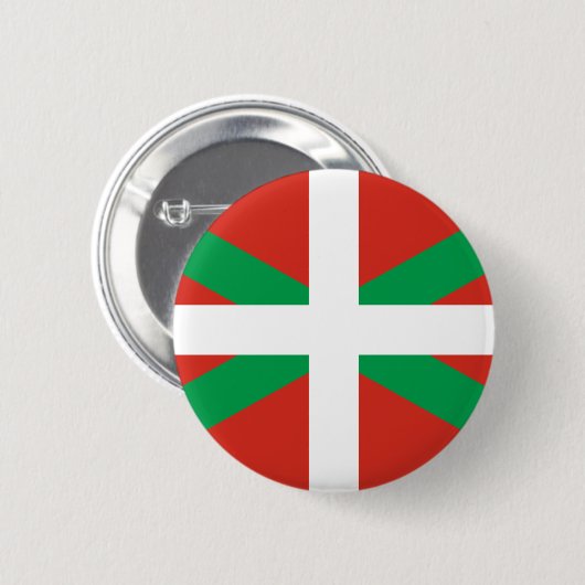 Euskadi Flag Baskische Ikurrin Ikurrina Abzeichen Button (Vorne & Hinten)