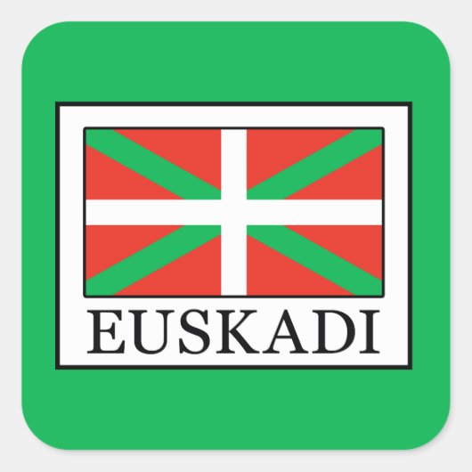 Euskadi Quadratischer Aufkleber (Vorderseite)