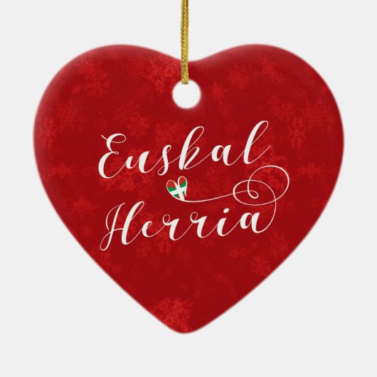 Euskal Herria Herz, Weihnachtsbaum Keramik Ornament (Hinten)