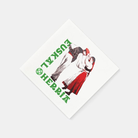 Euskal Herria: traditionelle baskische Tänzer, Serviette (Ecke)