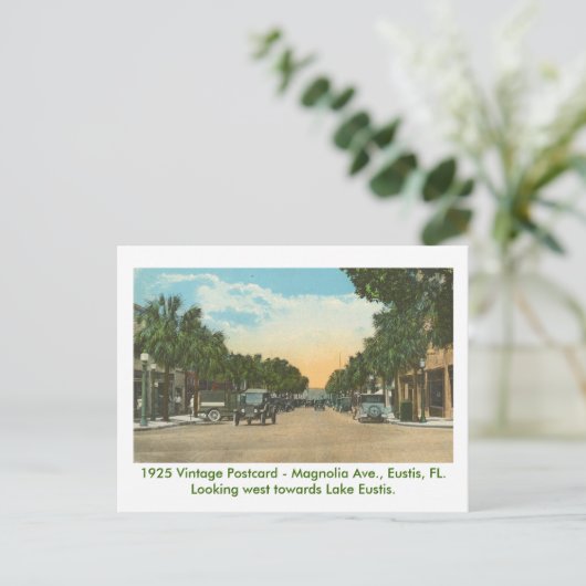 Eustis, FL - Magnolia Ave - 1925 Postkarte (Stehend Vorderseite)
