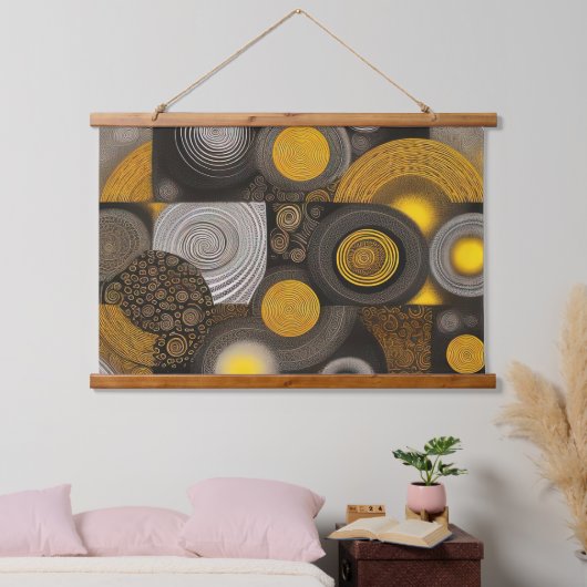 Eva 2 Abstract Design Wandteppich Mit Holzrahmen (Schlafzimmer)