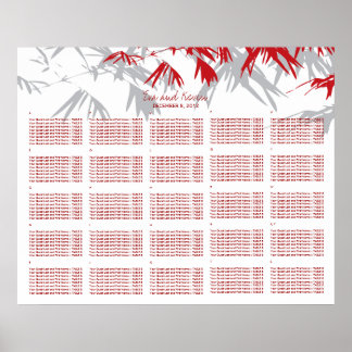 Eva Bamboo Verlasse Chinesische Hochzeitssatabelle Poster