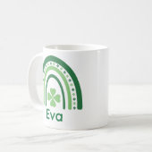 Eva Name Clover Boho Rainbow Kaffeetasse (Vorderseite Links)