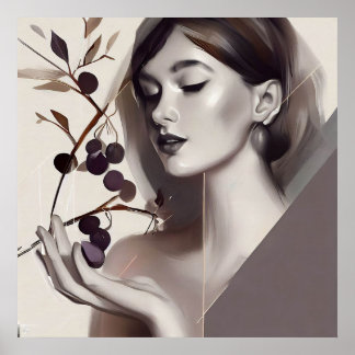 Eva und die verbotene Frucht, Frau moderne Mauer Poster