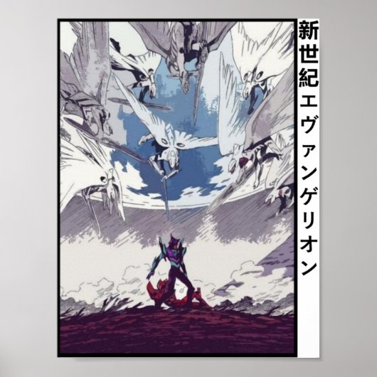 Eva Units 01 02 VS Massenprosuktion Evas Neon Gene Poster (Vorne)