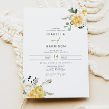 EVA Yellow Spring Watercolor Floral Wedding