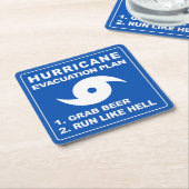 Evakuierungsplan für Hurrikane Rechteckiger Pappuntersetzer (angewinkelt)