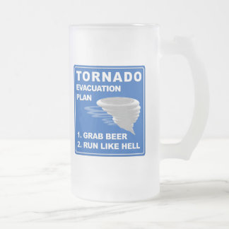 Evakuierungsplan für Tornado Mattglas Bierglas