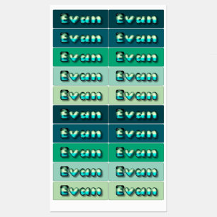 Evan baby Boy name kawaii 3d optische Buchstaben Etiketten