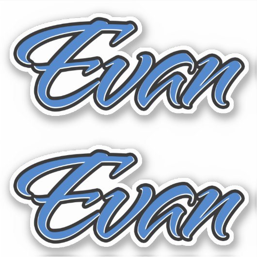Evan Name blue Aufkleber Sticker Stickerset (Vorderseite)