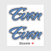 Evan Name blue Aufkleber Sticker Stickerset (Blatt)