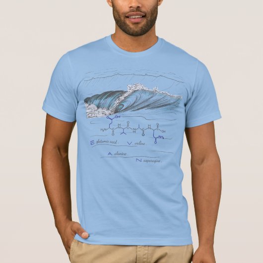 EVAN-Peptid, Welle, benutzerdefinierter Text, hell T-Shirt (Vorderseite)