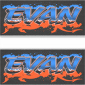 Evan Vorname Name Graffiti Aufkleber Sticker (Vorderseite)
