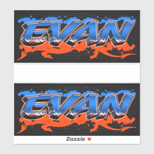 Evan Vorname Name Graffiti Aufkleber Sticker (Blatt)