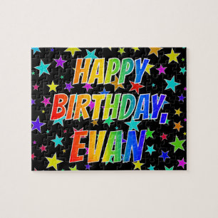 "EVAN" Vorname, Spaß "GLÜCKLICHER BIRTHTAG" Puzzle