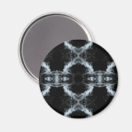 Evanescence Abstract Weiß auf Schwarz Fluid Art Magnet