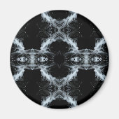 Evanescence Abstract Weiß auf Schwarz Fluid Art Magnet (Vorne)