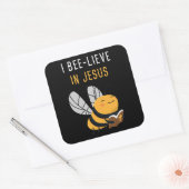 Evangelium Kinder Christlicher Glaube: Ich bin in Quadratischer Aufkleber (Umschlag)