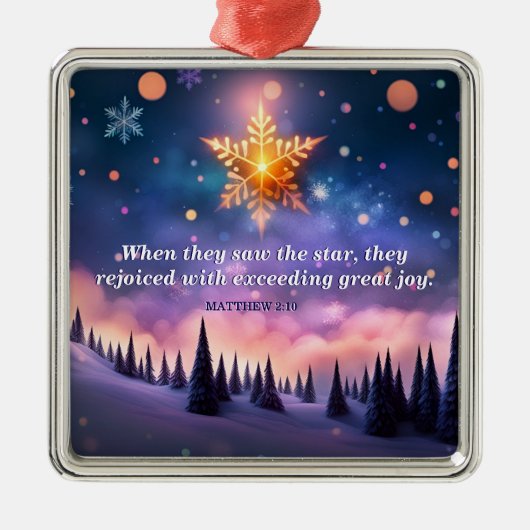 Evangelium Matthew Bible Verse Weihnachtsstern Ornament Aus Metall (Vorne)
