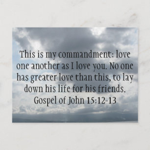 Evangelium von Johannes 15:12-13 Postkarte