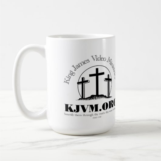 Evangelium von John King James Bible Wahrheit Kaffeetasse (Links)