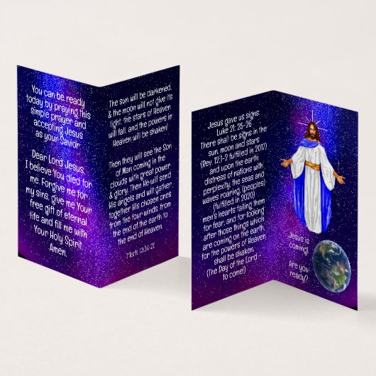Evangeliumstraktat Visitenkarten (Innenseite und Außenseite)