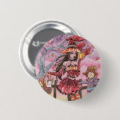 Evania - Hexe-Knopf Button (Vorne & Hinten)