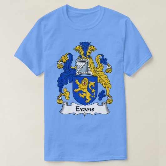 Evans Coat of Arms Familienwappen T-Shirt (Design vorne)