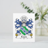 Evans Familienwappen Postkarte (Stehend Vorderseite)