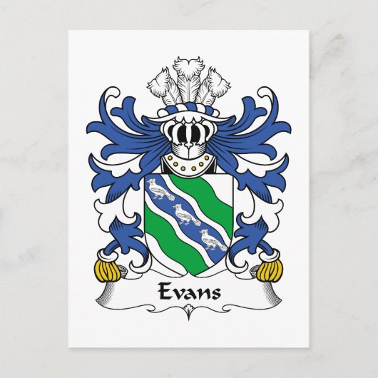 Evans Familienwappen Postkarte (Vorderseite)